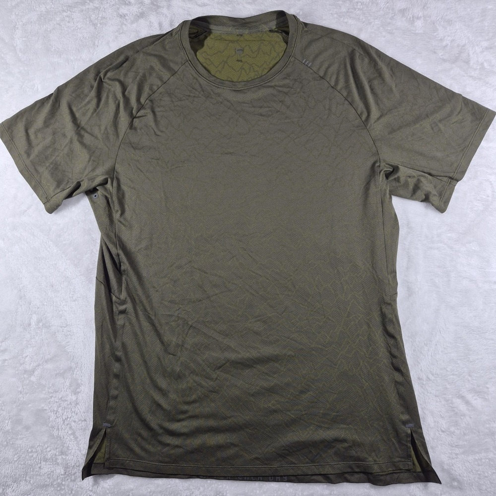 Lululemon License To Train Shirt Men's XL Olive Green Gym Workout Active Train